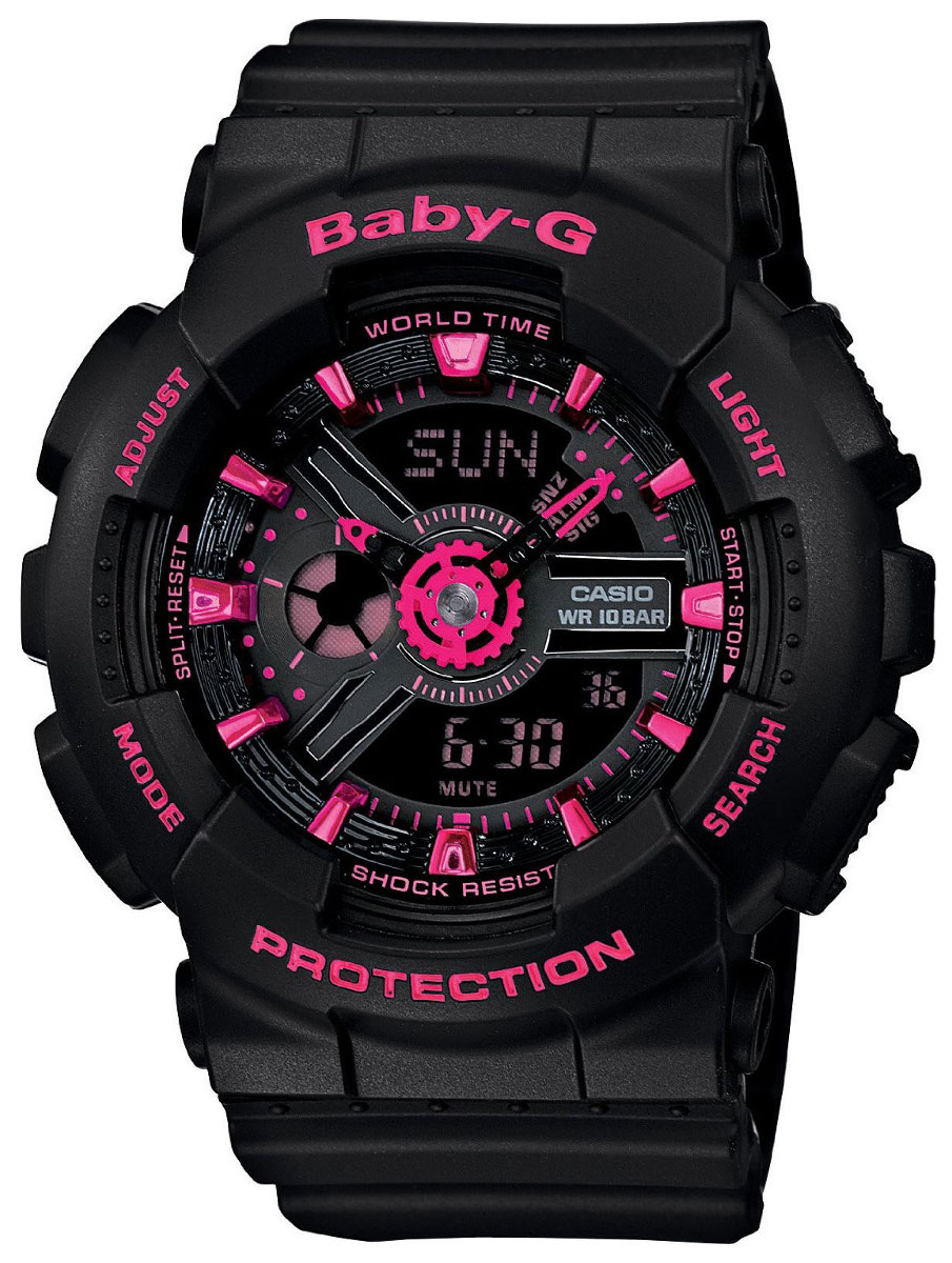 Casio Baby-G BA-111-1A Casio Baby-G BA-111-1AНаручные часы<br>Японские часы Casio Baby-G BA-111-1A<br><br>Пол: Женские<br>Страна-производитель: Япония<br>Механизм: Кварцевый<br>Материал корпуса: Пластик<br>Материал ремня/браслета: Каучук<br>Водозащита, диапазон: None<br>Стекло: Минеральное<br>Толщина корпуса: 15,8 мм<br>Стиль: None