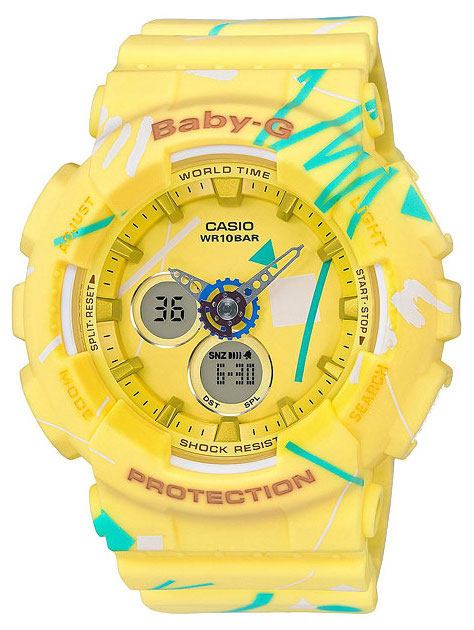 Casio Baby-G BA-120SC-9A Casio Baby-G BA-120SC-9AНаручные часы<br>Японские часы Casio Baby-G BA-120SC-9A<br><br>Пол: Женские<br>Страна-производитель: Япония<br>Механизм: Кварцевый<br>Материал корпуса: Пластик<br>Материал ремня/браслета: Каучук<br>Водозащита, диапазон: None<br>Стекло: Минеральное<br>Толщина корпуса: 15,8 мм<br>Стиль: None