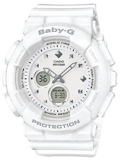 Casio Baby-G BA-125-7A Casio Baby-G BA-125-7AНаручные часы<br>Японские часы Casio Baby-G BA-125-7A<br><br>Пол: Женские<br>Страна-производитель: Япония<br>Механизм: Кварцевый<br>Материал корпуса: Пластик<br>Материал ремня/браслета: Пластик<br>Водозащита, диапазон: None<br>Стекло: Минеральное<br>Толщина корпуса: 15,8 мм<br>Стиль: None