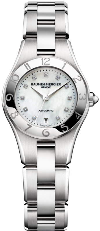 Baume&Mercier Linea MOA10113 Baume&Mercier Linea MOA10113Наручные часы<br>Швейцарские часы Baume&Mercier Linea MOA10113Часы принадежат коллекции Linea. Это настоящие Женские часы. Материал корпуса часов — Сталь. Браслет — Сталь. В этих часах используется Сапфировое стекло. Часы выдерживают давление на глубине 50 м. Основной цвет циферблата Белый перламутр. Из основных функций на циферблате представлены: часы, минуты, секунды. В данной модели используются следующие усложнения: дата, . Часы обладают корпусом 27мм.<br><br>Пол: Женские<br>Страна-производитель: Швейцария<br>Механизм: Механический<br>Материал корпуса: Сталь<br>Материал ремня/браслета: Сталь<br>Водозащита, диапазон: 20 - 100 м<br>Стекло: Сапфировое<br>Толщина корпуса: None<br>Стиль: Мода