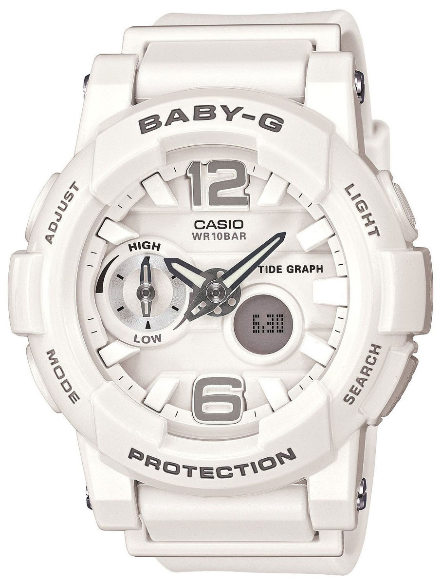 Casio Baby-G BGA-180-7B1 Casio Baby-G BGA-180-7B1Наручные часы<br>Японские часы Casio Baby-G BGA-180-7B1<br><br>Пол: Женские<br>Страна-производитель: Япония<br>Механизм: Кварцевый<br>Материал корпуса: Пластик<br>Материал ремня/браслета: Пластик<br>Водозащита, диапазон: None<br>Стекло: Минеральное<br>Толщина корпуса: 15,4 мм<br>Стиль: None