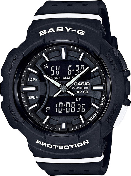 Casio Baby-G BGA-240-1A1 Casio Baby-G BGA-240-1A1Наручные часы<br>Японские часы Casio Baby-G BGA-240-1A1<br><br>Пол: Женские<br>Страна-производитель: Япония<br>Механизм: Кварцевый<br>Материал корпуса: Пластик<br>Материал ремня/браслета: Пластик<br>Водозащита, диапазон: None<br>Стекло: Минеральное<br>Толщина корпуса: 15,3 мм<br>Стиль: None