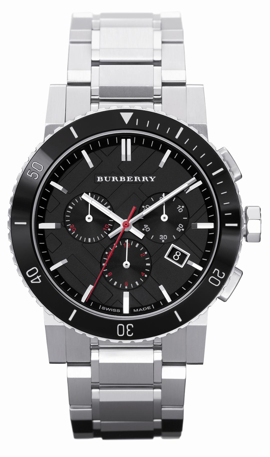 Burberry THE CITY BU9380 Burberry THE CITY BU9380Наручные часы<br>Швейцарские часы Burberry THE CITY BU9380<br><br>Пол: Мужские<br>Страна-производитель: Швейцария<br>Механизм: Кварцевый<br>Материал корпуса: Сталь+керамика<br>Материал ремня/браслета: Сталь<br>Водозащита, диапазон: 20 - 100 м<br>Стекло: Сапфировое<br>Толщина корпуса: 12 мм<br>Стиль: Классика