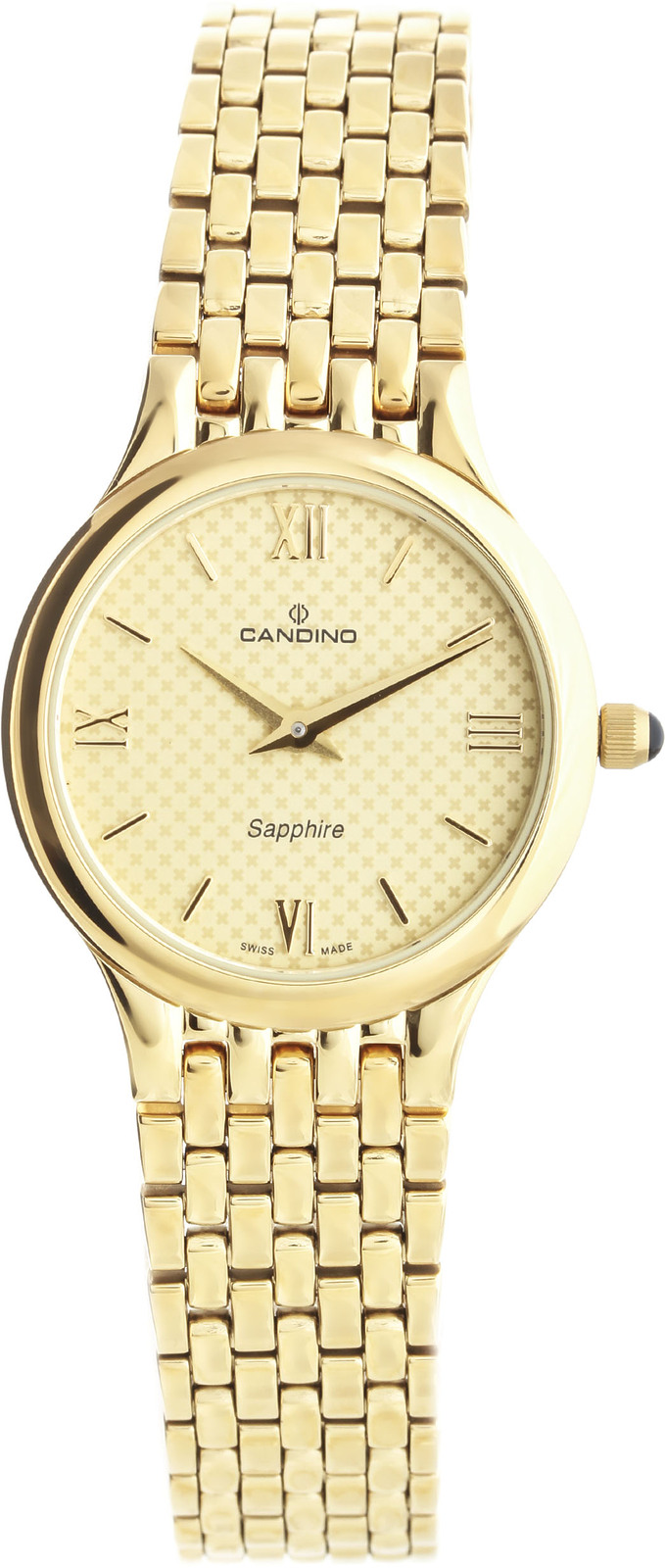 Candino Elegance C4365/3 Candino Elegance C4365/3Наручные часы<br>Швейцарские часы Candino Elegance C4365/3Данная модель входит в коллекцию Elegance. Это женские часы. Материал корпуса часов — сталь+золото. В этих часах используется сапфировое стекло. Водозащита этой модели 30 м. Цвет циферблата - золотистый. Циферблат часов содержит часы, минуты. Диаметр корпуса часов составляет 27мм.<br><br>Пол: Женские<br>Страна-производитель: Швейцария<br>Механизм: Кварцевый<br>Материал корпуса: Сталь<br>Материал ремня/браслета: Сталь<br>Водозащита, диапазон: 20 - 100 м<br>Стекло: Сапфировое<br>Толщина корпуса: None<br>Стиль: Классика