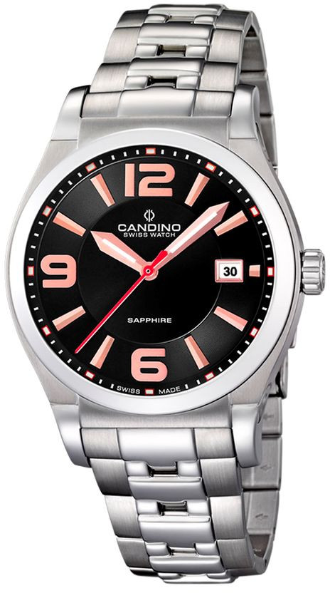 Candino Sportive C4440/4 Candino Sportive C4440/4Наручные часы<br>Швейцарские часы Candino Sportive C4440/4<br><br>Пол: Мужские<br>Страна-производитель: Швейцария<br>Механизм: Кварцевый<br>Материал корпуса: Сталь<br>Материал ремня/браслета: Сталь<br>Водозащита, диапазон: None<br>Стекло: Сапфировое<br>Толщина корпуса: None<br>Стиль: None