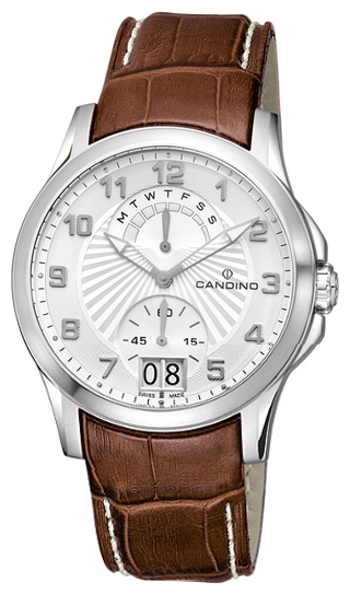 Candino Elegance C4387/A Candino Elegance C4387/AНаручные часы<br>Швейцарские часы Candino Elegance C4387/A<br><br>Пол: Мужские<br>Страна-производитель: Швейцария<br>Механизм: Кварцевый<br>Материал корпуса: Сталь<br>Материал ремня/браслета: Кожа<br>Водозащита, диапазон: 20 - 100 м<br>Стекло: Сапфировое<br>Толщина корпуса: None<br>Стиль: Классика
