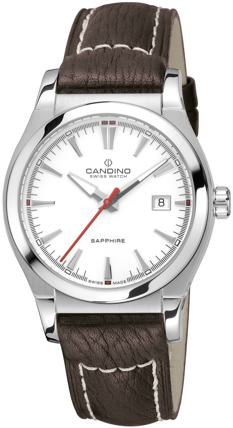 Candino Classic C4439/2 Candino Classic C4439/2Наручные часы<br>Швейцарские часы Candino Classic C4439/2<br><br>Пол: Мужские<br>Страна-производитель: Швейцария<br>Механизм: Кварцевый<br>Материал корпуса: Сталь<br>Материал ремня/браслета: Кожа<br>Водозащита, диапазон: 20 - 100 м<br>Стекло: Сапфировое<br>Толщина корпуса: None<br>Стиль: Классика