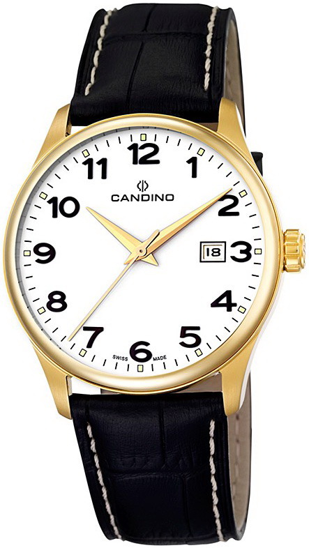 Candino Classic C4457/1 Candino Classic C4457/1Наручные часы<br>Швейцарские часы Candino Classic C4457/1<br><br>Пол: Мужские<br>Страна-производитель: Швейцария<br>Механизм: Кварцевый<br>Материал корпуса: Сталь<br>Материал ремня/браслета: Кожа<br>Водозащита, диапазон: 100 - 150 м<br>Стекло: Сапфировое<br>Толщина корпуса: None<br>Стиль: Классика