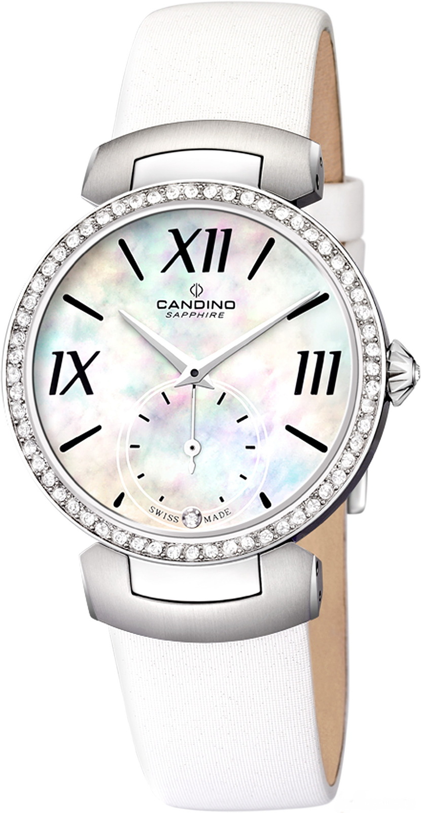 Candino Elegance C4499/1 Candino Elegance C4499/1Наручные часы<br>Швейцарские часы Candino Elegance C4499/1<br><br>Пол: Женские<br>Страна-производитель: Швейцария<br>Механизм: Кварцевый<br>Материал корпуса: Сталь<br>Материал ремня/браслета: Текстиль<br>Водозащита, диапазон: 20 - 100 м<br>Стекло: Сапфировое<br>Толщина корпуса: None<br>Стиль: Классика