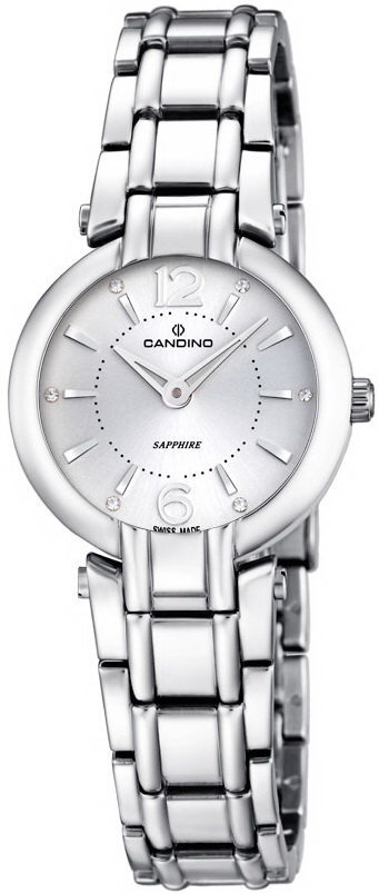 Candino Elegance C4574/1 Candino Elegance C4574/1Наручные часы<br>Швейцарские часы Candino Elegance C4574/1<br><br>Пол: Женские<br>Страна-производитель: Швейцария<br>Механизм: Кварцевый<br>Материал корпуса: Сталь<br>Материал ремня/браслета: Сталь<br>Водозащита, диапазон: 20 - 100 м<br>Стекло: Сапфировое<br>Толщина корпуса: 6 мм<br>Стиль: Классика