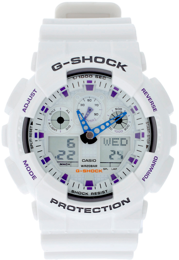 Zeitun ZeitunЯпонские часы Casio G-shock G-Classic GA-100A-7A<br><br>Пол: Мужские<br>Страна-производитель: Япония<br>Механизм: Кварцевый<br>Материал корпуса: Пластик<br>Материал ремня/браслета: Каучук<br>Водозащита, диапазон: 200 - 800 м<br>Стекло: Минеральное<br>Толщина корпуса: None<br>Стиль: Спорт