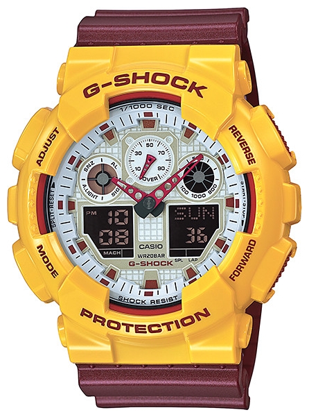 Casio G-shock G-Specials GA-100CS-9A Casio G-shock G-Specials GA-100CS-9AНаручные часы<br>Японские часы Casio G-shock G-Specials GA-100CS-9A<br><br>Пол: Мужские<br>Страна-производитель: Япония<br>Механизм: Кварцевый<br>Материал корпуса: Пластик<br>Материал ремня/браслета: Каучук<br>Водозащита, диапазон: 200 - 800 м<br>Стекло: Минеральное<br>Толщина корпуса: None<br>Стиль: Спорт