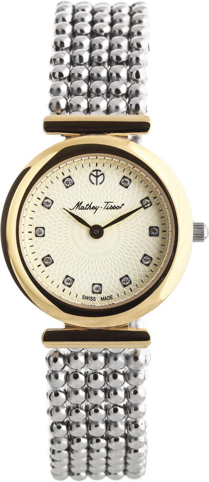 Mathey-Tissot Allure D539BDI Mathey-Tissot Allure D539BDIНаручные часы<br>Швейцарские часы Mathey-Tissot Allure D539BDI<br><br>Пол: Женские<br>Страна-производитель: Швейцария<br>Механизм: Кварцевый<br>Материал корпуса: Сталь<br>Материал ремня/браслета: Сталь<br>Водозащита, диапазон: None<br>Стекло: Сапфировое<br>Толщина корпуса: 5,5 мм<br>Стиль: None