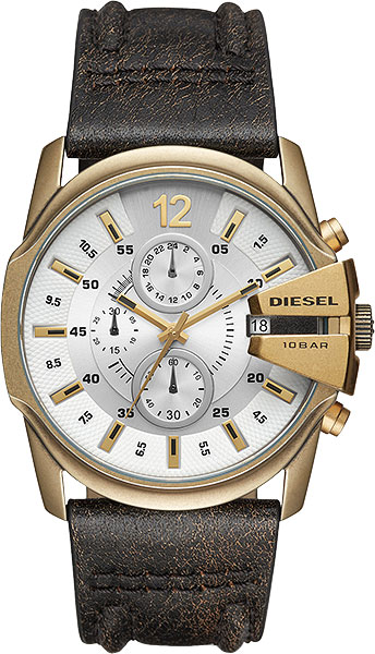 Diesel Chief DZ4435 Diesel Chief DZ4435Наручные часы<br>Итальянские часы Diesel Chief DZ4435<br><br>Пол: Мужские<br>Страна-производитель: Италия<br>Механизм: Кварцевый<br>Материал корпуса: Сталь<br>Материал ремня/браслета: Кожа<br>Водозащита, диапазон: None<br>Стекло: Минеральное<br>Толщина корпуса: 12 мм<br>Стиль: None
