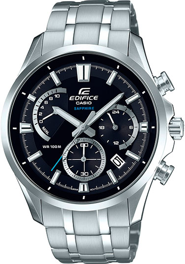 Casio Edifice EFB-550D-1A Casio Edifice EFB-550D-1AНаручные часы<br>Японские часы Casio Edifice EFB-550D-1A<br><br>Пол: Мужские<br>Страна-производитель: Япония<br>Механизм: Кварцевый<br>Материал корпуса: Сталь<br>Материал ремня/браслета: Сталь<br>Водозащита, диапазон: None<br>Стекло: Сапфировое<br>Толщина корпуса: 11,4 мм<br>Стиль: None