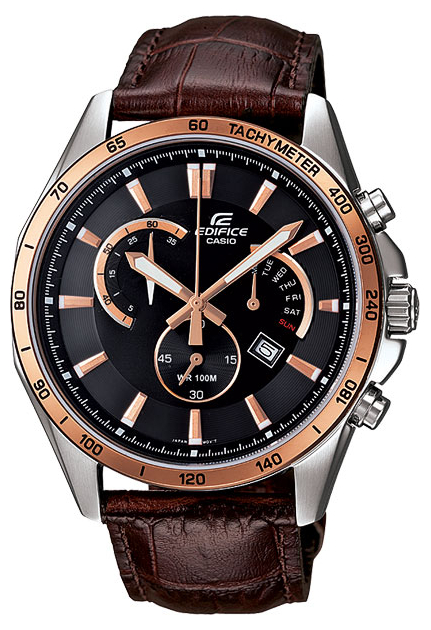 Casio Edifice EFR-510L-5A Casio Edifice EFR-510L-5AНаручные часы<br>Японские часы Casio Edifice EFR-510L-5A<br><br>Пол: Мужские<br>Страна-производитель: Япония<br>Механизм: Кварцевый<br>Материал корпуса: Сталь<br>Материал ремня/браслета: Кожа<br>Водозащита, диапазон: None<br>Стекло: Минеральное<br>Толщина корпуса: 11,9 мм<br>Стиль: None
