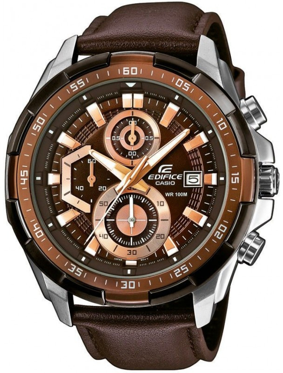 Casio Edifice EFR-539L-5A Casio Edifice EFR-539L-5AНаручные часы<br>Японские часы Casio Edifice EFR-539L-5A<br><br>Пол: Мужские<br>Страна-производитель: Япония<br>Механизм: Кварцевый<br>Материал корпуса: Сталь<br>Материал ремня/браслета: Кожа<br>Водозащита, диапазон: None<br>Стекло: Минеральное<br>Толщина корпуса: 11,7 мм<br>Стиль: None