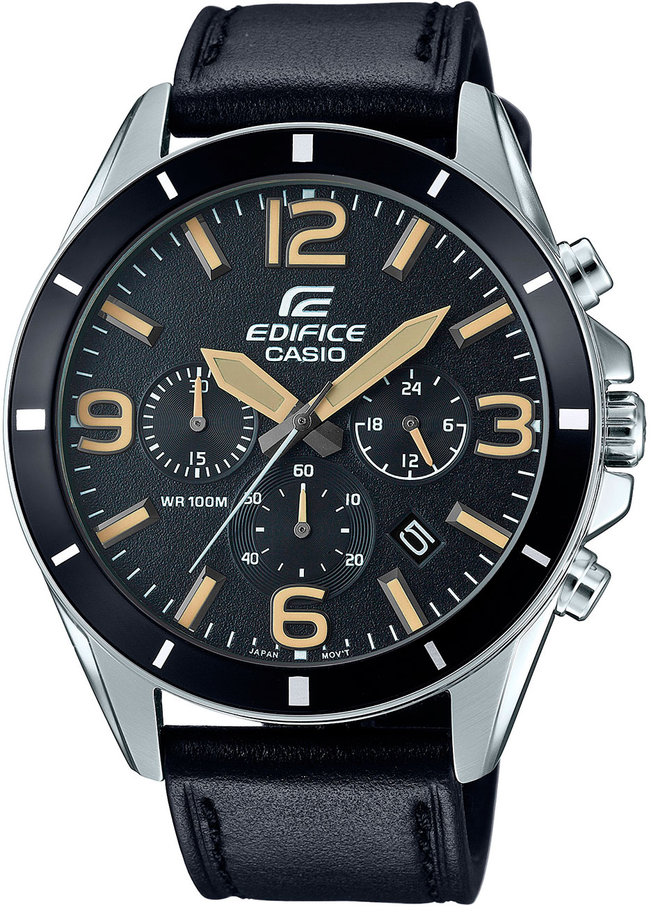 Casio Edifice EFR-553L-1B Casio Edifice EFR-553L-1BНаручные часы<br>Японские часы Casio Edifice EFR-553L-1B<br><br>Пол: Мужские<br>Страна-производитель: Япония<br>Механизм: Кварцевый<br>Материал корпуса: Сталь<br>Материал ремня/браслета: Кожа<br>Водозащита, диапазон: None<br>Стекло: Минеральное<br>Толщина корпуса: 11.8 мм<br>Стиль: None