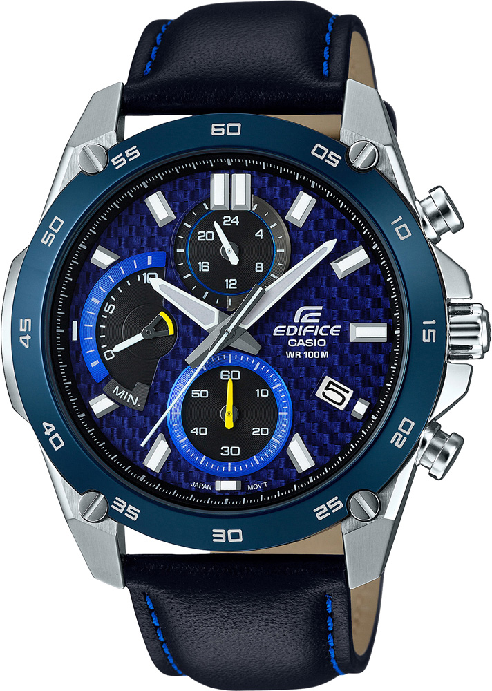 Casio Edifice EFR-557BL-2A Casio Edifice EFR-557BL-2AНаручные часы<br>Японские часы Casio Edifice EFR-557BL-2A<br><br>Пол: Мужские<br>Страна-производитель: Япония<br>Механизм: Кварцевый<br>Материал корпуса: Сталь<br>Материал ремня/браслета: Кожа<br>Водозащита, диапазон: None<br>Стекло: Минеральное<br>Толщина корпуса: 10,6 мм<br>Стиль: None