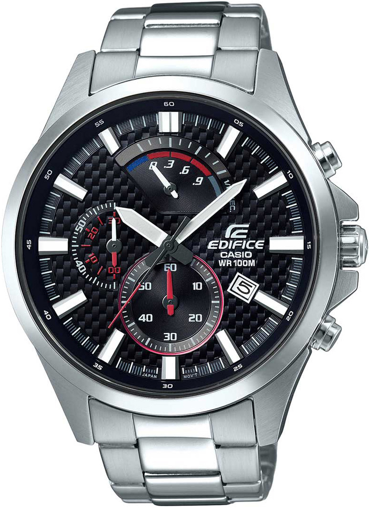 Casio Edifice EFV-530D-1A Casio Edifice EFV-530D-1AНаручные часы<br>Японские часы Casio Edifice EFV-530D-1A<br><br>Пол: Мужские<br>Страна-производитель: Япония<br>Механизм: Кварцевый<br>Материал корпуса: Сталь<br>Материал ремня/браслета: Сталь<br>Водозащита, диапазон: None<br>Стекло: Минеральное<br>Толщина корпуса: 12,3 мм<br>Стиль: None