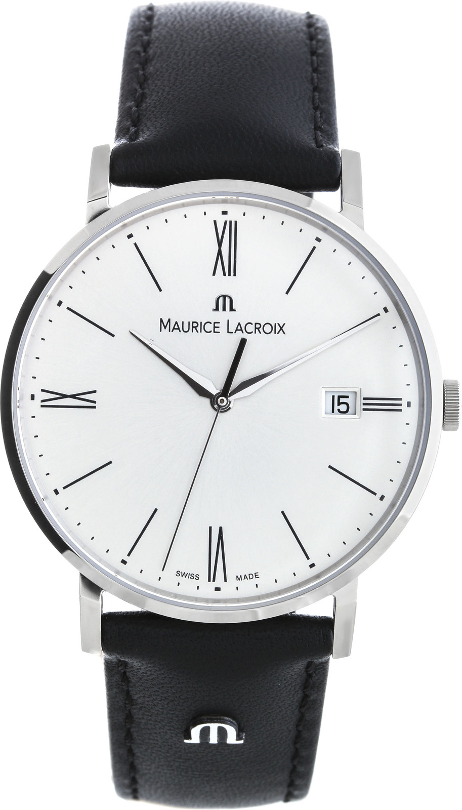 Maurice Lacroix Eliros EL1087-SS001-110 Maurice Lacroix Eliros EL1087-SS001-110Наручные часы<br>Швейцарские часы Maurice Lacroix Eliros EL1087-SS001-110Данная модель входит в коллекцию Eliros. Это стильные Мужские часы. Материал корпуса часов — Сталь. Ремень — Кожа. Стекло - Сапфировое. Часы этой модели обладают водозащитой 50 м. Часы обладают корпусом 38мм.<br><br>Пол: Мужские<br>Страна-производитель: Швейцария<br>Механизм: Кварцевый<br>Материал корпуса: Сталь<br>Материал ремня/браслета: Кожа<br>Водозащита, диапазон: 20 - 100 м<br>Стекло: Сапфировое<br>Толщина корпуса: None<br>Стиль: None