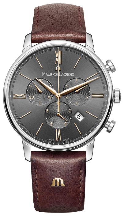 Maurice Lacroix Eliros EL1098-SS001-311-1 Maurice Lacroix Eliros EL1098-SS001-311-1Наручные часы<br>Швейцарские часы Maurice Lacroix Eliros EL1098-SS001-311-1<br><br>Пол: Мужские<br>Страна-производитель: Швейцария<br>Механизм: Кварцевый<br>Материал корпуса: Сталь<br>Материал ремня/браслета: Кожа<br>Водозащита, диапазон: None<br>Стекло: Сапфировое<br>Толщина корпуса: None<br>Стиль: None