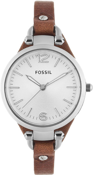 Fossil Georgia ES3060 Fossil Georgia ES3060Наручные часы<br>Американские часы Fossil Georgia ES3060<br><br>Пол: Женские<br>Страна-производитель: США<br>Механизм: Кварцевый<br>Материал корпуса: Сталь<br>Материал ремня/браслета: Кожа<br>Водозащита, диапазон: None<br>Стекло: Минеральное<br>Толщина корпуса: 8 мм<br>Стиль: None