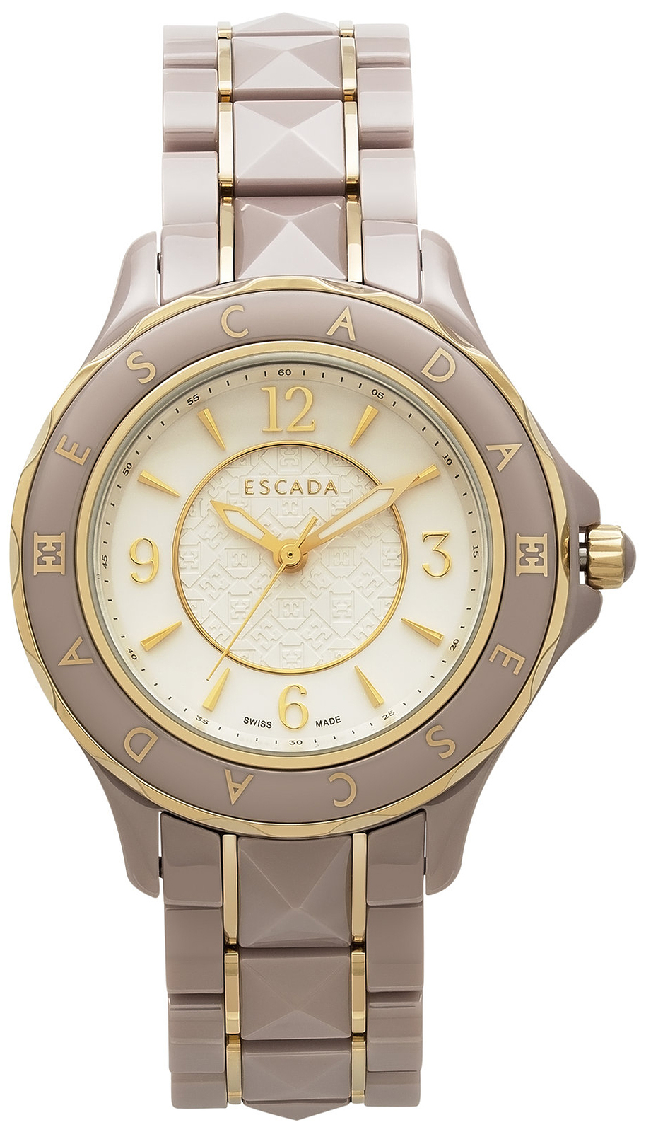 Escada Adriana E4165022 Escada Adriana E4165022Наручные часы<br>Швейцарские часы Escada Adriana E4165022<br><br>Пол: Женские<br>Страна-производитель: Швейцария<br>Механизм: Кварцевый<br>Материал корпуса: Сталь+керамика<br>Материал ремня/браслета: Сталь+керамика<br>Водозащита, диапазон: 20 - 100 м<br>Стекло: Минеральное<br>Толщина корпуса: None<br>Стиль: Классика