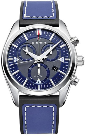Eterna Adventure 1250.41.81.1303 Eterna Adventure 1250.41.81.1303Наручные часы<br>Швейцарские часы Eterna Adventure 1250.41.81.1303<br><br>Пол: Мужские<br>Страна-производитель: Швейцария<br>Механизм: Кварцевый<br>Материал корпуса: Сталь<br>Материал ремня/браслета: Кожа<br>Водозащита, диапазон: 200 - 800 м<br>Стекло: Сапфировое<br>Толщина корпуса: 13 мм<br>Стиль: Классика