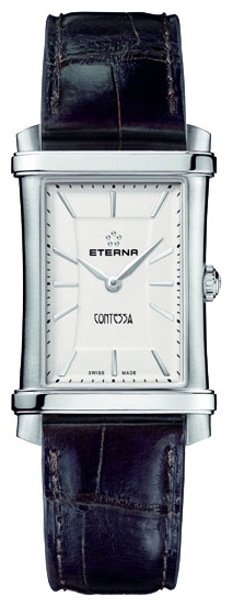 Eterna Contessa Two-Hands 2410.41.61.1199 Eterna Contessa Two-Hands 2410.41.61.1199Наручные часы<br>Швейцарские часы Eterna Contessa Two-Hands 2410.41.61.1199Данная модель входит в коллекцию Contessa Two-Hands. Это модные женские часы. Материал корпуса часов — сталь. Стекло - сапфировое. Водозащита этой модели 50 м. Цвет циферблата - черный. Корпус часов в диаметре 25х33мм. Блеск модели придаёт наличие бриллиантов.<br><br>Пол: Женские<br>Страна-производитель: Швейцария<br>Механизм: Кварцевый<br>Материал корпуса: Сталь<br>Материал ремня/браслета: Кожа<br>Водозащита, диапазон: 20 - 100 м<br>Стекло: Сапфировое<br>Толщина корпуса: None<br>Стиль: Классика