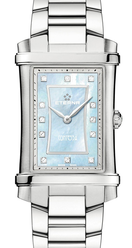 Eterna Contessa Two-Hands 2410.41.87.0264Наручные часы<br>Швейцарские часы Eterna Contessa Two-Hands 2410.41.87.0264Часы входят в модельный ряд коллекции Contessa Two-Hands. Это модные женские часы. Материал корпуса часов &mdash; сталь. Циферблат часов защищает сапфировое стекло. Часы этой модели обладают водозащитой 50 м.<br><br>Пол: Женские<br>Страна-производитель: Швейцария<br>Механизм: Кварцевый<br>Материал корпуса: Сталь<br>Материал ремня/браслета: Сталь<br>Водозащита, диапазон: 20 - 100 м<br>Стекло: Сапфировое<br>Толщина корпуса: None<br>Стиль: None