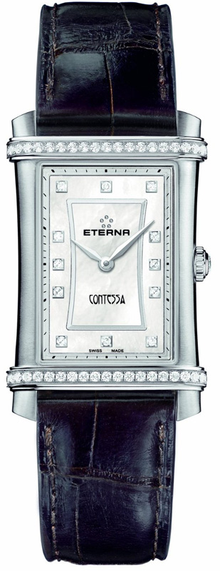 Eterna Contessa Two-Hands 2410.48.67.1199 Eterna Contessa Two-Hands 2410.48.67.1199Наручные часы<br>Швейцарские часы Eterna Contessa Two-Hands 2410.48.67.1199 Часы входят в модельный ряд коллекции Contessa Two-Hands. Это стильные женские часы. Материал корпуса часов — сталь. Стекло - сапфировое. Водозащита - 50 м. Цвет циферблата - белый. Корпус часов в диаметре 25х33мм. При создании этих часов использованы натуральные бриллианты.<br><br>Пол: Женские<br>Страна-производитель: Швейцария<br>Механизм: Кварцевый<br>Материал корпуса: Сталь<br>Материал ремня/браслета: Кожа<br>Водозащита, диапазон: 20 - 100 м<br>Стекло: Сапфировое<br>Толщина корпуса: None<br>Стиль: Классика