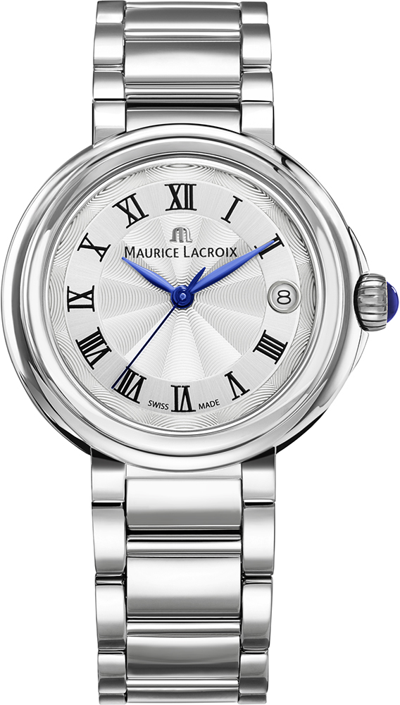 Maurice Lacroix Fiaba FA1007-SS002-110-1 Maurice Lacroix Fiaba FA1007-SS002-110-1Наручные часы<br>Швейцарские часы Maurice Lacroix Fiaba FA1007-SS002-110-1 В 2017 году коллекцию Fiaba (что, в переводе с итальянского, означает «волшебная сказка») дополнила новая модель FA1007-SS002-110-1 в круглом корпусе диаметром 36 мм. Серебристый циферблат с родиевым покрытием и узором в виде капель. Время отсчитывают синие стрелки с алмазной обработкой. Полированный трехрядный браслет из нержавеющей стали с застежкой-бабочкой. Заводная головка украшена синим камнем с логотипом Maurice Lacroix. Функции:Индикация часов, минут и секундИндикация даты в положении «3 часа» Видео - часы Maurice Lacroix Fiaba FA1007-SS002-110-1<br><br>Пол: Женские<br>Страна-производитель: Швейцария<br>Механизм: Кварцевый<br>Материал корпуса: Сталь<br>Материал ремня/браслета: Сталь<br>Водозащита, диапазон: None<br>Стекло: Сапфировое<br>Толщина корпуса: None<br>Стиль: None