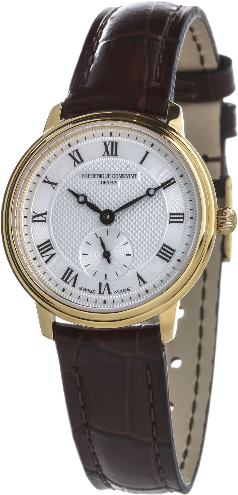 Frederique Constant Slim Line FC-235M1S5 Frederique Constant Slim Line FC-235M1S5Наручные часы<br>Швейцарские часы Frederique Constant Slim Line FC-235M1S5Данная модель — яркий представитель коллекции Slim Line. Это стильные женские часы. Материал корпуса часов — сталь+золото. В этой модели стоит сапфировое стекло. Водозащита этой модели 30 м. Цвет циферблата - белый. Циферблат модели содержит часы, минуты, секунды. Диаметр корпуса часов составляет 28,6 мм.<br><br>Пол: Женские<br>Страна-производитель: Швейцария<br>Механизм: Кварцевый<br>Материал корпуса: Сталь+Золото<br>Материал ремня/браслета: Кожа<br>Водозащита, диапазон: 20 - 100 м<br>Стекло: Сапфировое<br>Толщина корпуса: None<br>Стиль: Классика