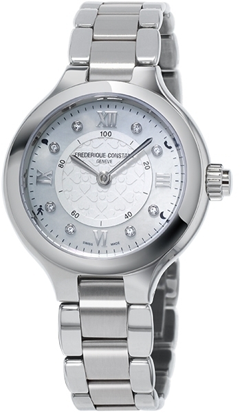 Frederique Constant Horological Smartwatch FC-281WHD3ER6B Frederique Constant Horological Smartwatch FC-281WHD3ER6BНаручные часы<br>Швейцарские смарт часы Frederique Constant Horological Smartwatch FC-281WHD3ER6B Компания Frederique Constant выпустила первую женскую версию умных часов Horological Smartwatch, линейка получила название Notify. Часы синхронизируются со смартфоном. Время работы от батарейки — 2 года. Часы отслеживают активность: дистанцию, шаги, калории. Если засидитесь, часы завибрируют и предложат размяться. Также иногда будут появляться советы по повышению физической активности и по улучшению качества сна. Информацию об активности можно посмотреть только в смартфоне: на циферблате часов отображается лишь время. Оно настраивается автоматически, в зависимости от часового пояса. В отличие от первой модели, в новых Horological Smartwatch появились уведомления. На циферблате в позиции 2, 4, 8 и 10 часов располагается маленький индикатор уведомлений. Каждый сделан в форме пиктограммы и отображает разные уведомления: о пропущенных звонках, активности и уведомлениях от приложений. При входящих уведомлениях часы вибрируют. Часы поддерживают следующие функции:- Извещения Get-Active: приложение MMT-365 позволяет настроить извещения Get-Active, которые будут напоминать вам о том, что пора заняться физической активностью, если вы не двигались заданное количество времени.- Мониторинг сна: отслеживая цикл вашего сна, «умный» будильник поможет вам проснуться в оптимальное время, когда ваш организм будет чувствовать себя отдохнувшим.- Уведомления.- Динамичный тренер.- Мониторинг физической активности.- Индикация времени и даты Always-on.- «Облачное» резервное копирование.- Индикация мирового времени.<br><br>Пол: Женские<br>Страна-производитель: Швейцария<br>Механизм: Кварцевый<br>Материал корпуса: Сталь<br>Материал ремня/браслета: Сталь<br>Водозащита, диапазон: None<br>Стекло: Сапфировое<br>Толщина корпуса: 11,04 мм<br>Стиль: None