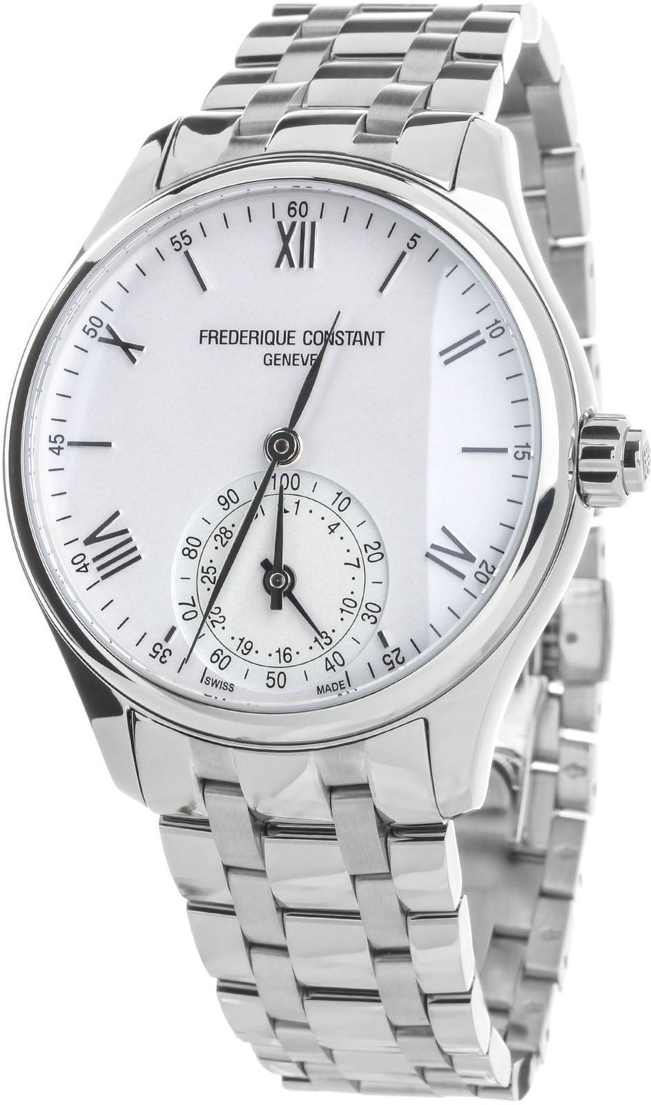 Frederique Constant FC-285S5B6B Frederique Constant FC-285S5B6BНаручные часы<br>Швейцарские часы Frederique Constant Horological Smartwatch FC-285S5B6B Horological Smartwatch. Смарт-часы. В моделях Horological Smartwatch швейцарская часовая компания Frederique Constant сумела удачно объединить дух и стиль настоящих швейцарских часов и ультрасовременные интерактивные возможности компьютерных технологий. Синхронизация со смартфоном. Приложения iOS и Android в виде простых и удобных графиков отображают информацию о том, сколько времени человек затратил на сон и активную деятельность на протяжении дня, недели и месяца. Синяя стрелка на индикаторе у 6-часовой отметки днем показывает дату, а ночью, когда вы спите, останавливается у изображения луны. Стальная стрелка индикатора демонстрирует уровень вашей физической активности или заданный режим сна. Часы поддерживают следующие функции: контроль физической активности MotionX, контроль сна Sleeptracker, будильник по фазам сна, извещения Get-Active и «умный» тренер. Браслет с раскладывающейся застежкой.<br><br>Пол: Мужские<br>Страна-производитель: Швейцария<br>Механизм: Кварцевый<br>Материал корпуса: Сталь<br>Материал ремня/браслета: Сталь<br>Водозащита, диапазон: 30 - 60 м<br>Стекло: Сапфировое<br>Толщина корпуса: 13,35 мм<br>Стиль: Классика