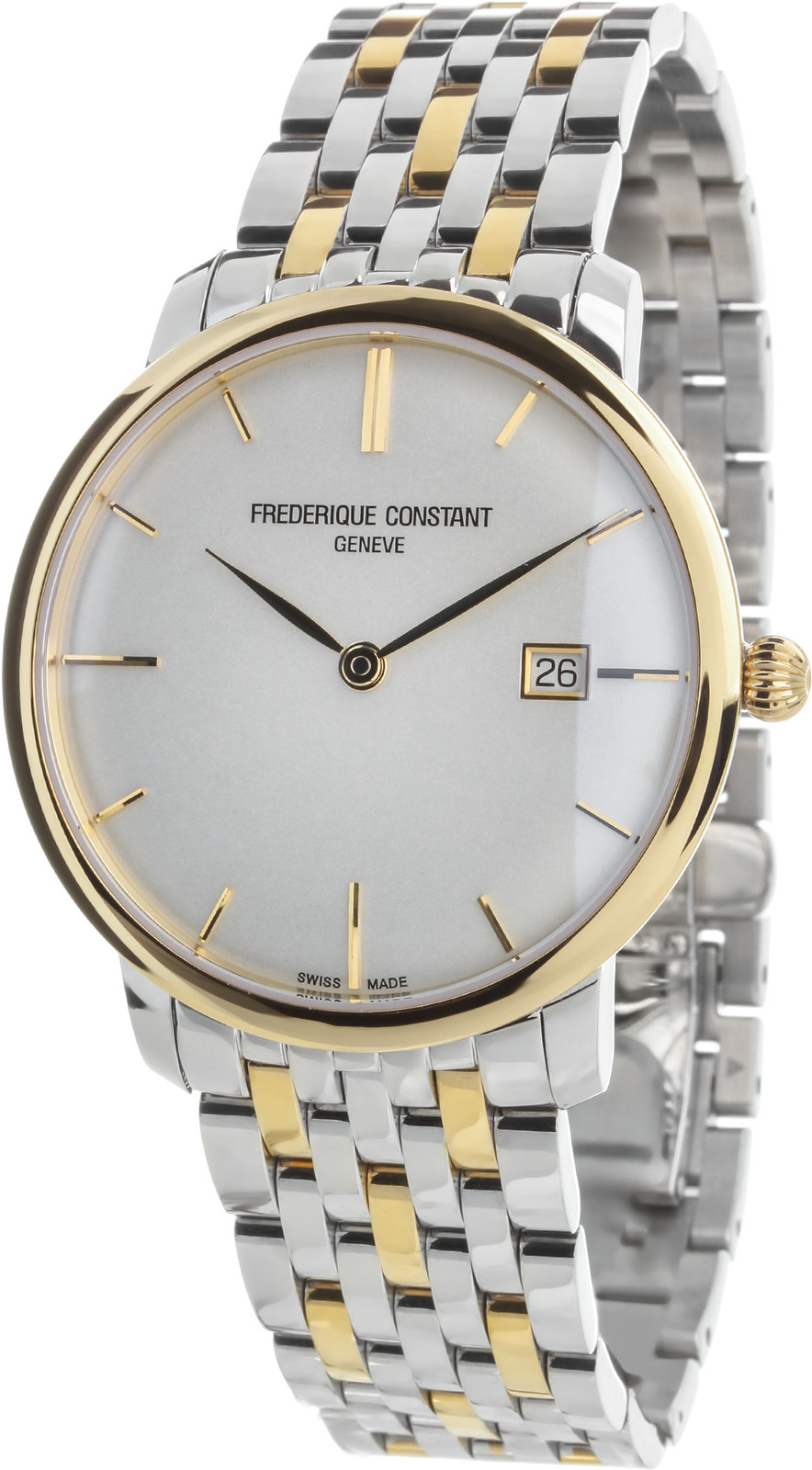 Frederique Constant Slim Line FC-306V4S3B2 Frederique Constant Slim Line FC-306V4S3B2Наручные часы<br>Швейцарские часы Frederique Constant Slim Line FC-306V4S3B2<br><br>Пол: Мужские<br>Страна-производитель: Швейцария<br>Механизм: Механический<br>Материал корпуса: Сталь<br>Материал ремня/браслета: Сталь+золото<br>Водозащита, диапазон: 20 - 100 м<br>Стекло: Сапфировое<br>Толщина корпуса: None<br>Стиль: Классика