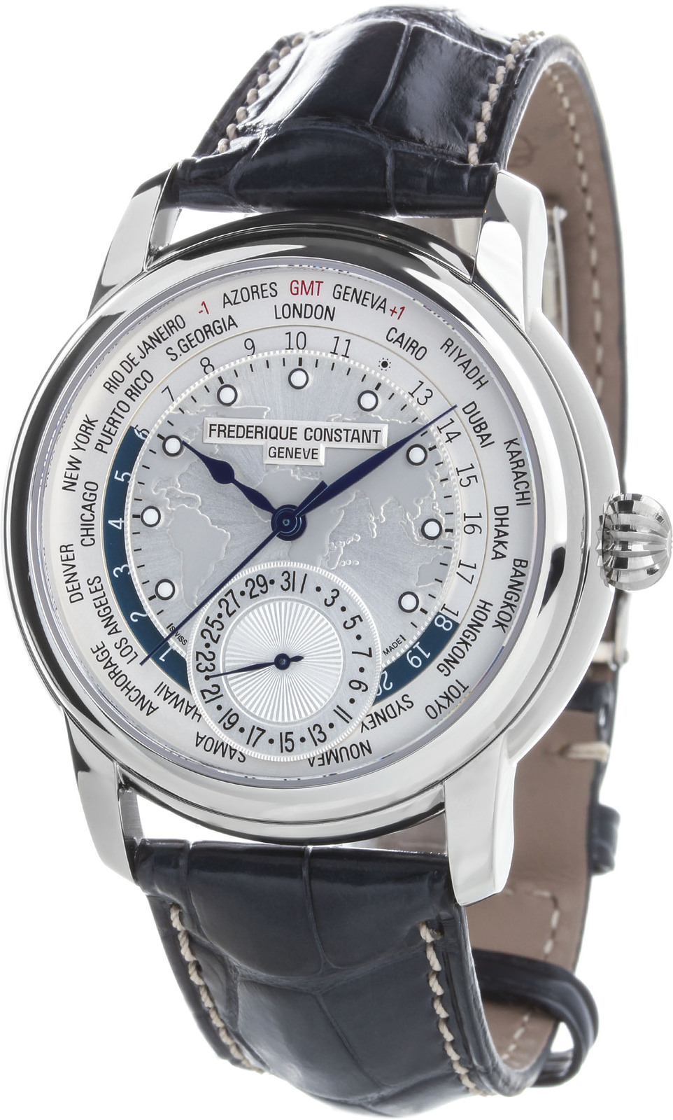 Frederique Constant Manufacture FC-718WM4H6 Frederique Constant Manufacture FC-718WM4H6Наручные часы<br>Швейцарские часы Frederique Constant Manufacture Worldtimer FC-718WM4H6<br><br>Пол: Мужские<br>Страна-производитель: Швейцария<br>Механизм: Механический<br>Материал корпуса: Сталь<br>Материал ремня/браслета: Кожа<br>Водозащита, диапазон: 20 - 100 м<br>Стекло: Сапфировое<br>Толщина корпуса: 12 мм<br>Стиль: Классика