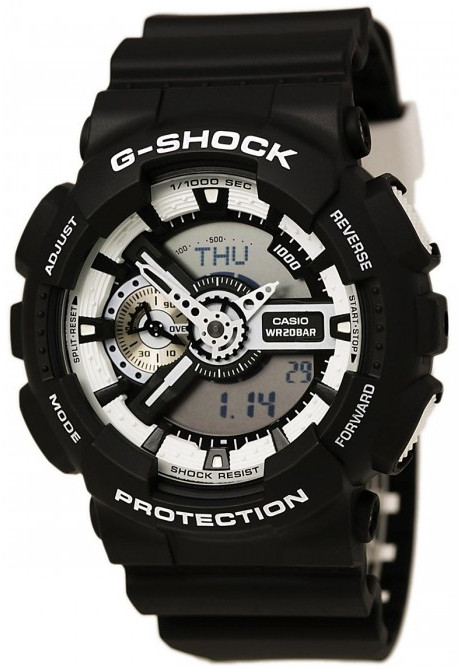 Casio G-shock GA-110BW-1A Casio G-shock GA-110BW-1AНаручные часы<br>Японские часы Casio G-shock GA-110BW-1A<br><br>Пол: Мужские<br>Страна-производитель: Япония<br>Механизм: Кварцевый<br>Материал корпуса: Пластик<br>Материал ремня/браслета: Каучук<br>Водозащита, диапазон: None<br>Стекло: Минеральное<br>Толщина корпуса: 16,9 мм<br>Стиль: None