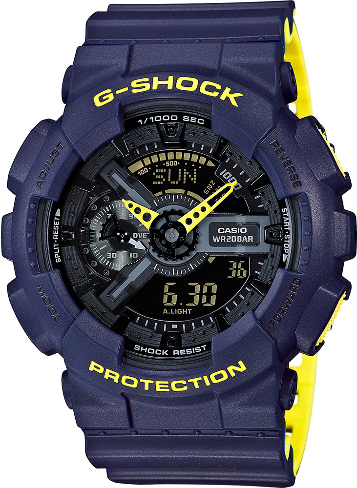 Casio G-shock GA-110LN-2A Casio G-shock GA-110LN-2AНаручные часы<br>Японские часы Casio G-shock GA-110LN-2A<br><br>Пол: Мужские<br>Страна-производитель: Япония<br>Механизм: Кварцевый<br>Материал корпуса: Пластик<br>Материал ремня/браслета: Пластик<br>Водозащита, диапазон: None<br>Стекло: Минеральное<br>Толщина корпуса: 16,9 мм<br>Стиль: None