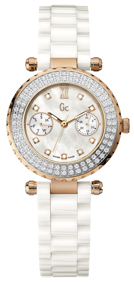 GC Precious A28104L1 GC Precious A28104L1Наручные часы<br>Швейцарские часы GC Precious A28104L1<br><br>Пол: Женские<br>Страна-производитель: Швейцария<br>Механизм: Кварцевый<br>Материал корпуса: Сталь<br>Материал ремня/браслета: Керамика<br>Водозащита, диапазон: 100 - 150 м<br>Стекло: Сапфировое<br>Толщина корпуса: None<br>Стиль: Классика