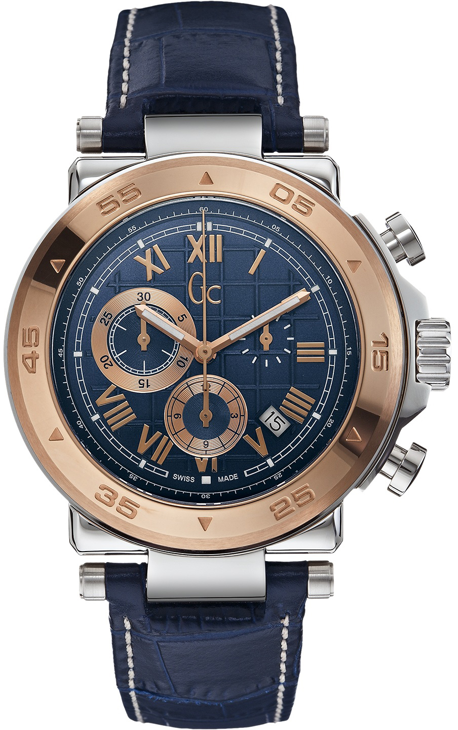 GC Sport Chic X90015G7S GC Sport Chic X90015G7SНаручные часы<br>Швейцарские часы GC Sport Chic X90015G7S<br><br>Пол: Мужские<br>Страна-производитель: Швейцария<br>Механизм: Кварцевый<br>Материал корпуса: Сталь<br>Материал ремня/браслета: Кожа<br>Водозащита, диапазон: 100 - 150 м<br>Стекло: Сапфировое<br>Толщина корпуса: 12 мм<br>Стиль: Спорт