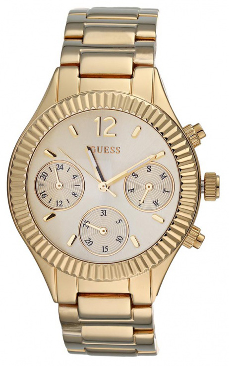 Guess W0323L2 Guess W0323L2Наручные часы<br>Американские часы Guess W0323L2Это женские часы. Материал корпуса часов — сталь+золото. В этой модели стоит минеральное стекло. Часы выдерживают давление на глубине 30 м. Основной цвет циферблата золотистый. Циферблат часов содержит часы, минуты, секунды. В этих часах используются такие усложнения как дата, день недели, хронограф. Размер данной модели 36мм.<br><br>Пол: Женские<br>Страна-производитель: США<br>Механизм: Кварцевый<br>Материал корпуса: Сталь<br>Материал ремня/браслета: Сталь<br>Водозащита, диапазон: None<br>Стекло: Минеральное<br>Толщина корпуса: None<br>Стиль: Спорт
