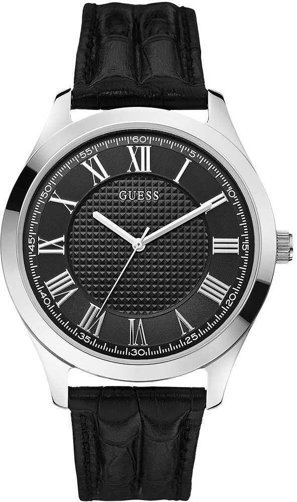 Guess Dress Steel W0477G1 Guess Dress Steel W0477G1Наручные часы<br>Американские часы Guess Dress Steel W0477G1<br><br>Пол: Мужские<br>Страна-производитель: США<br>Механизм: Кварцевый<br>Материал корпуса: Сталь<br>Материал ремня/браслета: Кожа<br>Водозащита, диапазон: 20 - 100 м<br>Стекло: Минеральное<br>Толщина корпуса: 11 мм<br>Стиль: Классика