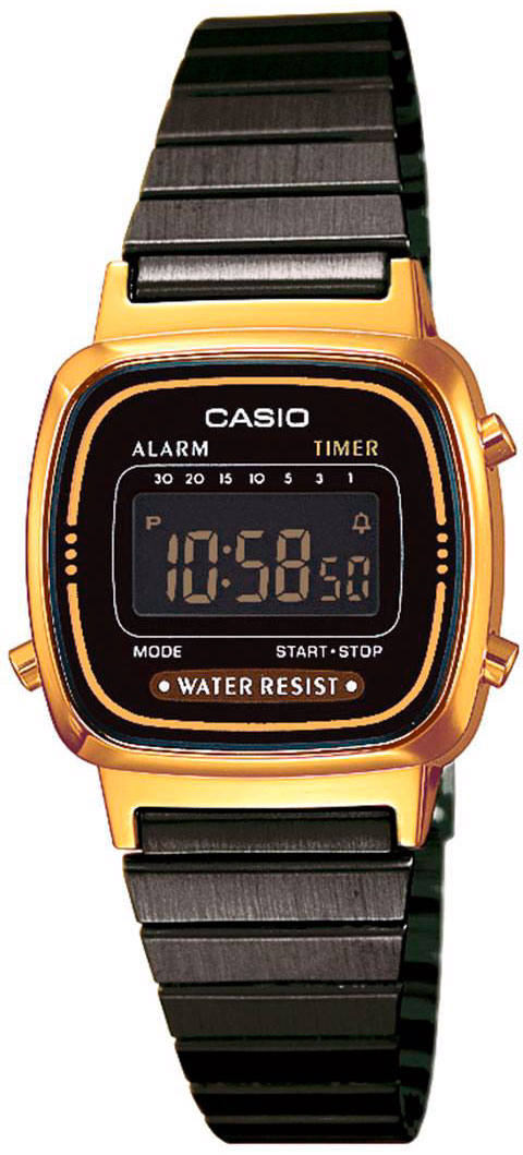 Casio LA670WEGB-1B Casio LA670WEGB-1BНаручные часы<br>Японские часы Casio LA670WEGB-1B<br><br>Пол: Женские<br>Страна-производитель: Япония<br>Механизм: Кварцевый<br>Материал корпуса: Пластик<br>Материал ремня/браслета: Пластик<br>Водозащита, диапазон: None<br>Стекло: Пластиковое<br>Толщина корпуса: 7,3 мм<br>Стиль: None