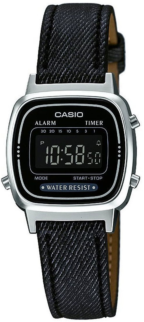 Casio LA670WEL-1B Casio LA670WEL-1BНаручные часы<br>Японские часы Casio LA670WEL-1B<br><br>Пол: Женские<br>Страна-производитель: Япония<br>Механизм: Кварцевый<br>Материал корпуса: Пластик<br>Материал ремня/браслета: Кожа<br>Водозащита, диапазон: None<br>Стекло: Пластиковое<br>Толщина корпуса: 7,3 мм<br>Стиль: None