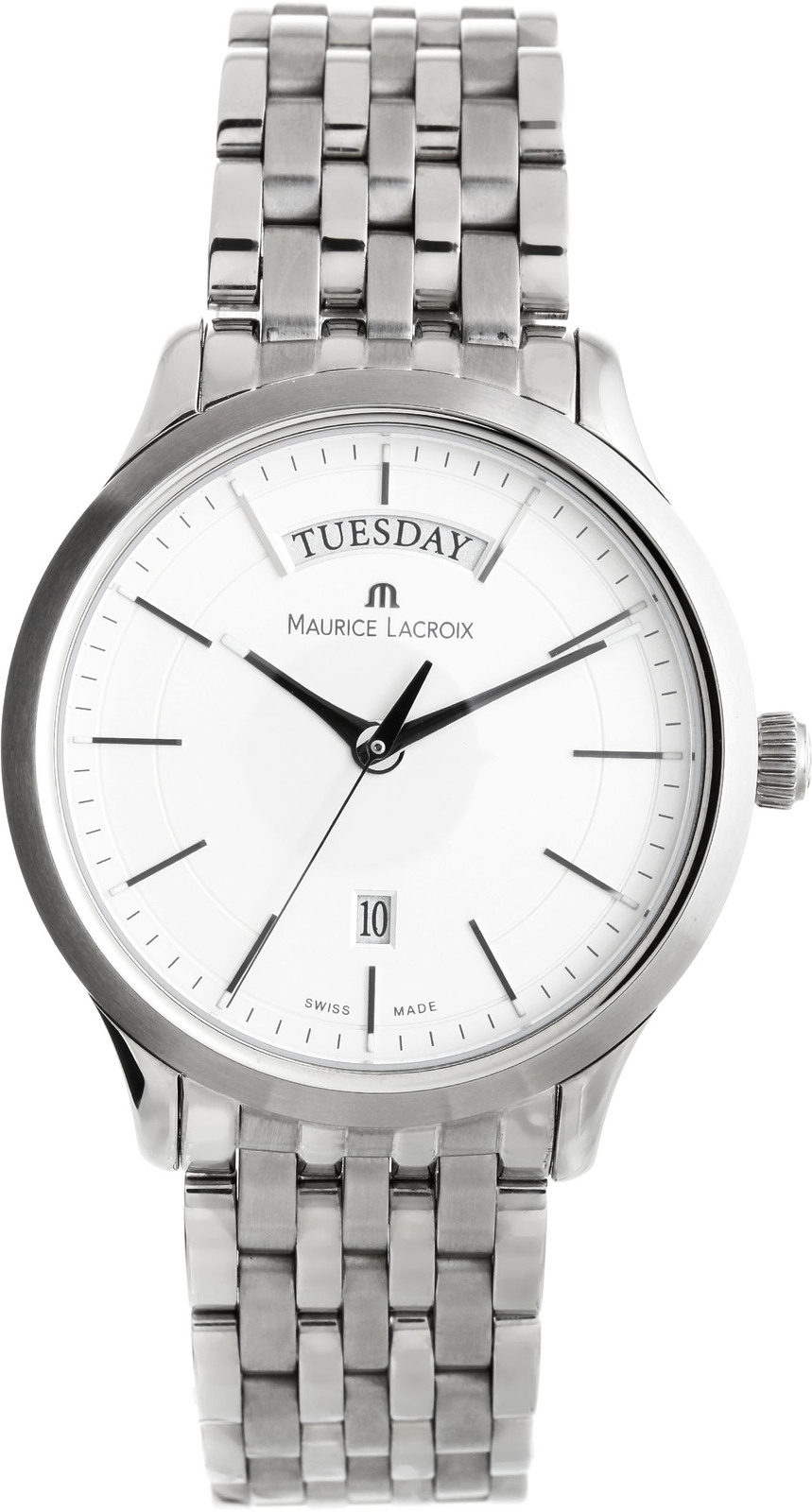 Maurice Lacroix Les Classiques LC1007-SS002-130 Maurice Lacroix Les Classiques LC1007-SS002-130Наручные часы<br>Швейцарские часы Maurice Lacroix Les Classiques LC1007-SS002-130 Представленная модель входит в коллекцию Les Classiques. Это Мужские часы. Материал корпуса часов — Сталь. Браслет — Сталь. В этой модели стоит Сапфировое стекло. Часы этой модели обладают водозащитой 30 м. Основной цвет циферблата Белый. Размер данной модели 38мм.<br><br>Пол: Мужские<br>Страна-производитель: Швейцария<br>Механизм: Кварцевый<br>Материал корпуса: Сталь<br>Материал ремня/браслета: Сталь<br>Водозащита, диапазон: 20 - 100 м<br>Стекло: Сапфировое<br>Толщина корпуса: None<br>Стиль: Классика