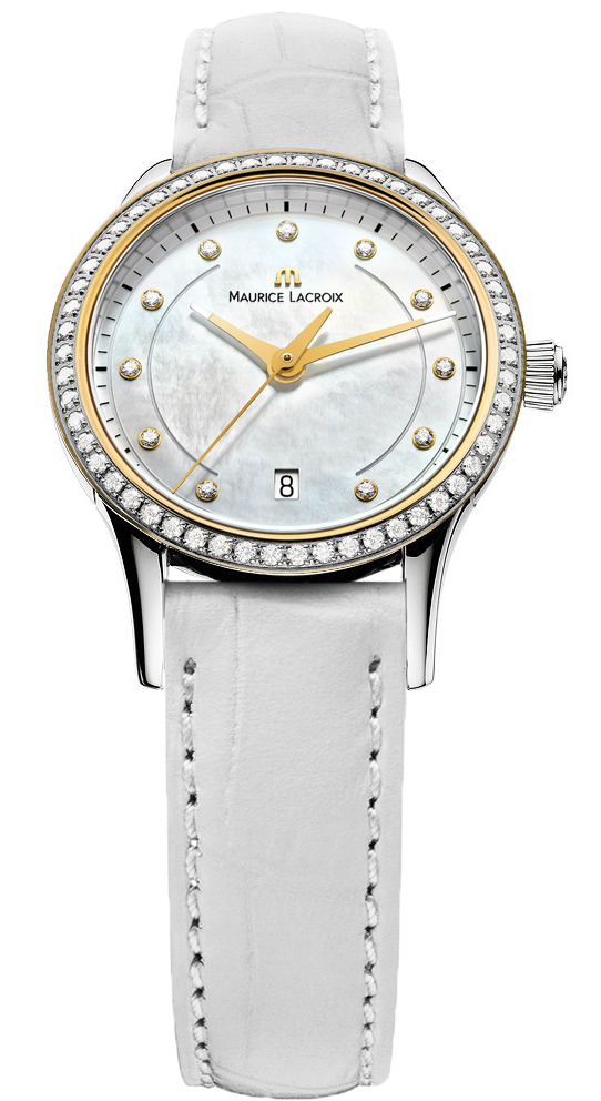 Maurice Lacroix Les Classiques LC1113-PVY21-170 Maurice Lacroix Les Classiques LC1113-PVY21-170Наручные часы<br>Швейцарские часы Maurice Lacroix Les Classiques LC1113-PVY21-170 Данная модель — яркий представитель коллекции Les Classiques . Это великолепные женские часы. Материал корпуса часов — сталь. Циферблат часов защищает сапфировое стекло. Водозащита - 30 м. Основной цвет циферблата перламутровый. Циферблат содержит часы, минуты, секунды. В данной модели используются следующие усложнения: дата, . Диаметр корпуса данной модели 28мм. Блеск модели придаёт наличие бриллиантов.<br><br>Пол: Женские<br>Страна-производитель: Швейцария<br>Механизм: Кварцевый<br>Материал корпуса: Сталь<br>Материал ремня/браслета: Кожа<br>Водозащита, диапазон: 30 - 60 м<br>Стекло: Сапфировое<br>Толщина корпуса: 10,02 мм<br>Стиль: Классика