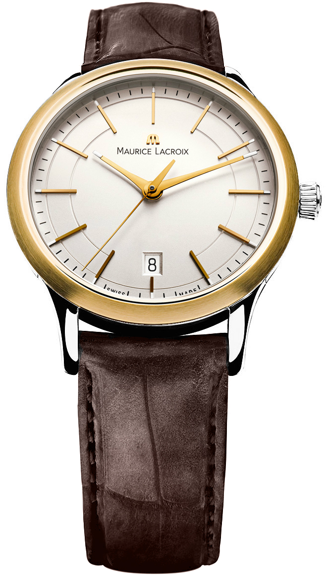 Maurice Lacroiх Les Classiques LC1117-PVY11-130 Maurice Lacroiх Les Classiques LC1117-PVY11-130Наручные часы<br>Швейцарские часы Maurice Lacroiх Les Classiques LC1117-PVY11-130Данная модель — яркий представитель коллекции Les Classiques. Это настоящие Мужские часы. Материал корпуса часов — Сталь+Золото. Ремень — Кожа. Циферблат часов защищает Сапфировое стекло. Водозащита этих часов 30 м. Основной цвет циферблата Белый. Циферблат часов содержит часы, минуты, секунды. В данной модели используются следующие усложнения: дата, . Диаметр корпуса данной модели 38мм.<br><br>Пол: Мужские<br>Страна-производитель: Швейцария<br>Механизм: Кварцевый<br>Материал корпуса: Сталь+Золото<br>Материал ремня/браслета: Кожа<br>Водозащита, диапазон: 20 - 100 м<br>Стекло: Сапфировое<br>Толщина корпуса: None<br>Стиль: Классика