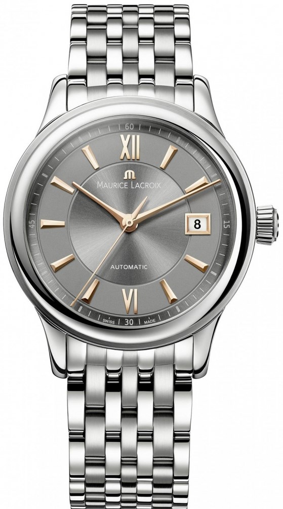 Maurice Lacroix Les Classiques LC6027-SS002-310 Maurice Lacroix Les Classiques LC6027-SS002-310Наручные часы<br>Швейцарские часы Maurice Lacroix Les Classiques LC6027-SS002-310<br><br>Пол: Мужские<br>Страна-производитель: Швейцария<br>Механизм: Механический<br>Материал корпуса: Сталь<br>Материал ремня/браслета: Сталь<br>Водозащита, диапазон: 20 - 100 м<br>Стекло: Сапфировое<br>Толщина корпуса: 10 мм<br>Стиль: Классика